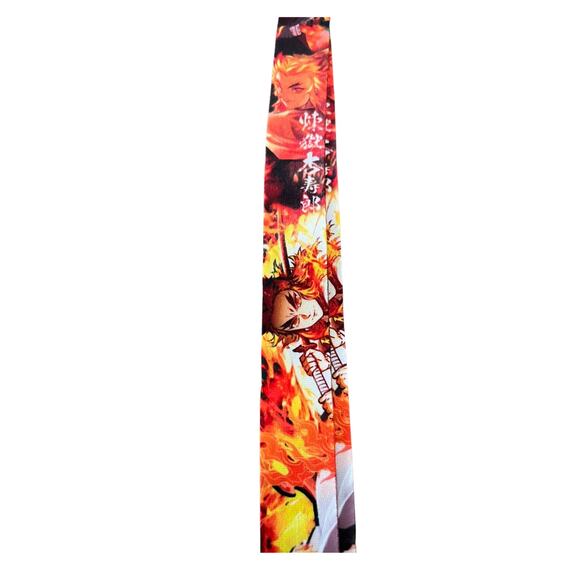 Anime Demon Slayer Kimetsu no Yaiba Rengoku Neck Lanyard Fabric One Size Unisex - Picture 4 of 6